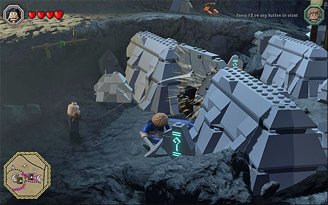Buddy-Up and smash the wall - White question marks - walkthroughs for quests 1-20 | Middle Earth - Side missions - Middle Earth - Side missions - LEGO The Hobbit Game Guide & Walkthrough
