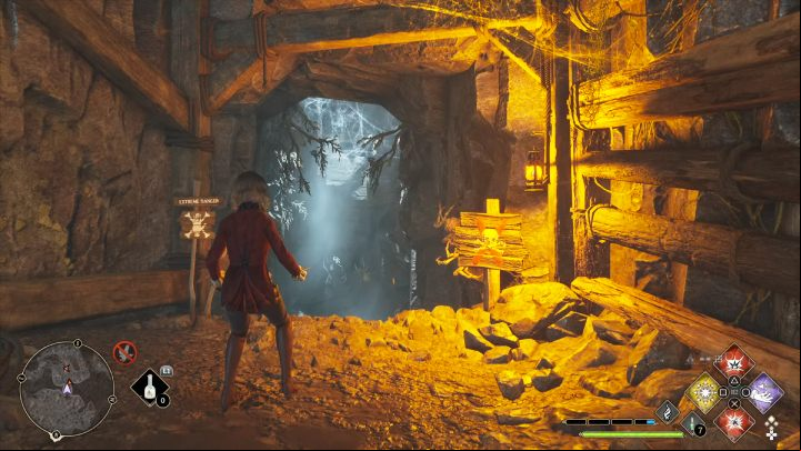 Enter the mine, go straight and turn left - Hogwarts Legacy: Hogsmeade Valley - Collection Chests - Collection Chests - Hogwarts Legacy Guide