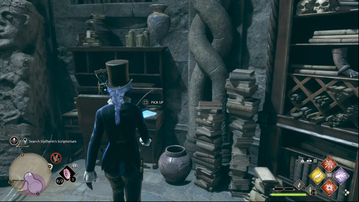 On the upper level of the scriptorium, you will find a note written by Salazar Slytherin - Hogwarts Legacy: In the Shadow of the Study - Relationship quests - Sebastian - Hogwarts Legacy Guide