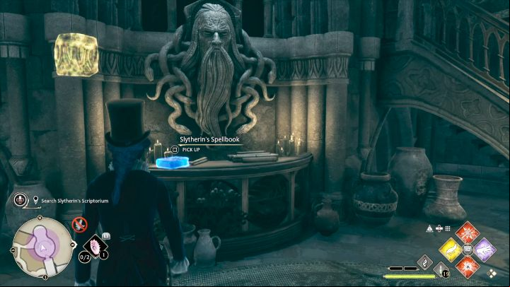 Pick up the book by the Salazar statue and talk to Sebastian - Hogwarts Legacy: In the Shadow of the Study - Relationship quests - Sebastian - Hogwarts Legacy Guide