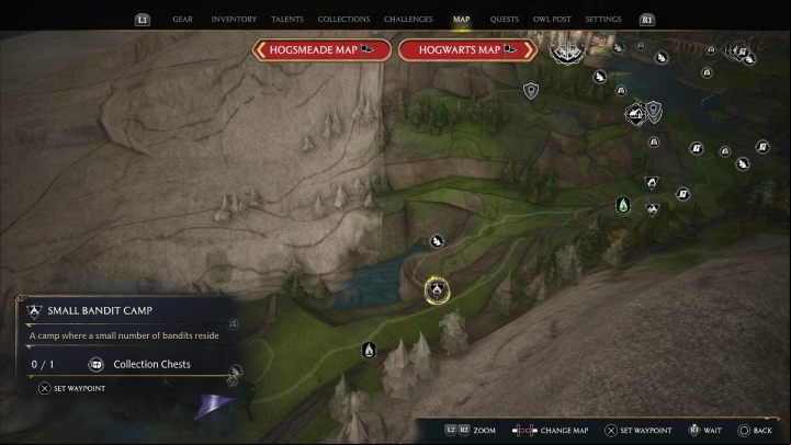 Chest #2 is in a bandit camp not far from North Feldcroft Floo Flame - Hogwarts Legacy: Feldcroft Region - Collection Chests - Collection Chests - Hogwarts Legacy Guide