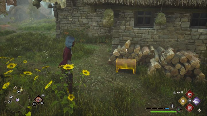 Third Feldcroft Chest is found behind the house mentioned in Chest #9 - look near the stored firewood - Hogwarts Legacy: Feldcroft Region - Collection Chests - Collection Chests - Hogwarts Legacy Guide