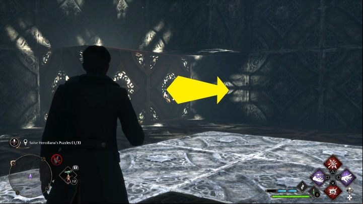 Once again use Accio to move the elements to the right wall - Hogwarts Legacy: The Hall of Herodiana - Hogwarts - Hogwarts Legacy Guide