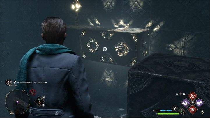 Go to the left side of the room and climb the platform near the wall - Hogwarts Legacy: The Hall of Herodiana - Hogwarts - Hogwarts Legacy Guide