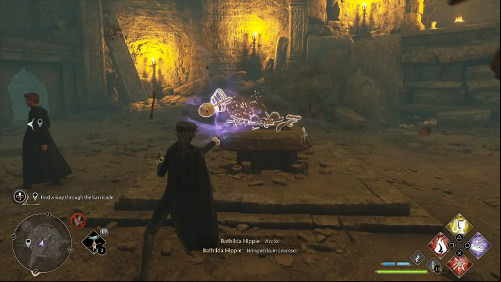Summon the bones lying in the center of the chamber - Hogwarts Legacy: In the Shadow of Time - Relationship quests - Sebastian - Hogwarts Legacy Guide