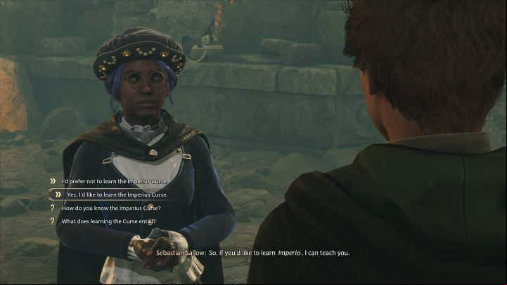 After moving to the next chamber, Sebastian will offer you to learn the Imperio spell - Hogwarts Legacy: In the Shadow of Time - Relationship quests - Sebastian - Hogwarts Legacy Guide