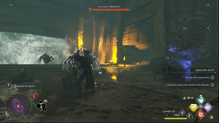 In the last chamber, you will fight a large group of spiders - Hogwarts Legacy: In the Shadow of Time - Relationship quests - Sebastian - Hogwarts Legacy Guide