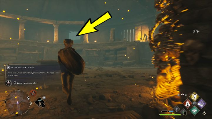 Then turn right and go through a small door to the upper level of the catacombs - Hogwarts Legacy: In the Shadow of Time - Relationship quests - Sebastian - Hogwarts Legacy Guide