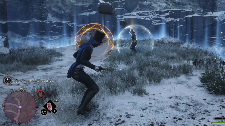 During 2nd phase, Cassandra will protect herself with a white shield - Hogwarts Legacy: How to defeat Cassandra Mason? - Bosses - Hogwarts Legacy Guide
