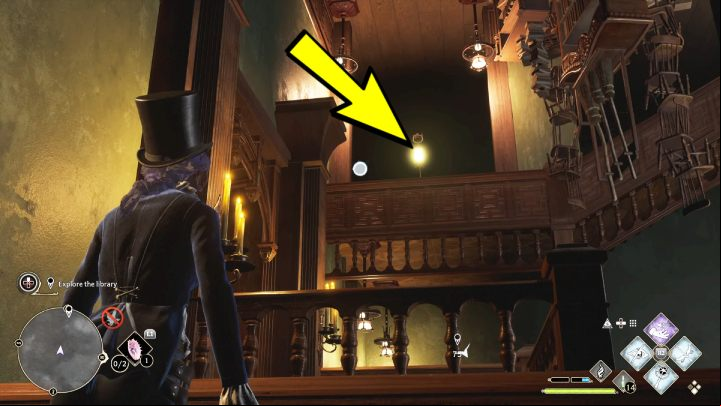 Go through the next door, climb the stairs and you'll reach a wall - Hogwarts Legacy: How to explore the library in the Minding Your Own Business quest? - Combat and exploration - Hogwarts Legacy Guide