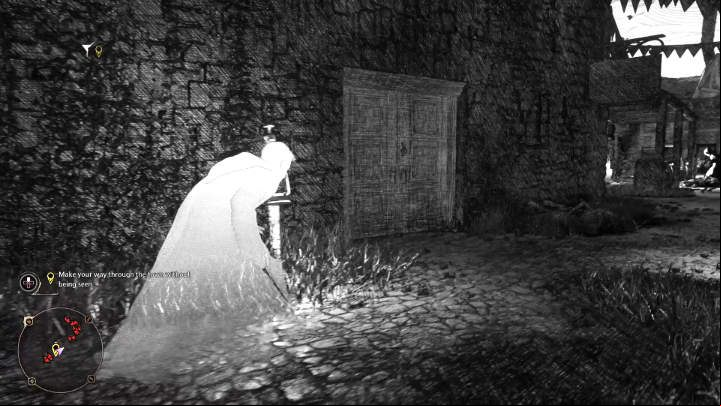 When the path ahead becomes crowded, turn around and continue in the direction of the door shown in the screenshot above - Hogwarts Legacy: Niamh Fitzgeralds Trial - Main quests - Hogwarts Legacy Guide
