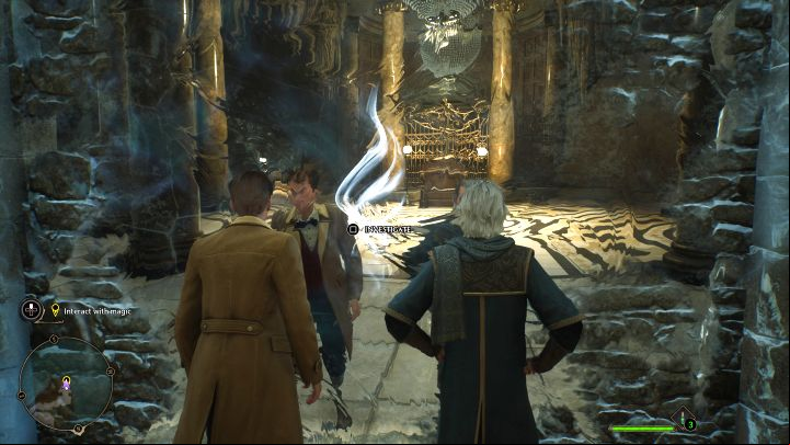 You've made it to the ruins - from now on, you can look at the minimap (bottom left corner of the screen) - it shows the vicinity, icons, and suggested route (only if you chose a destination) - Hogwarts Legacy: The Path to Hogwarts - Main quests - Hogwarts Legacy Guide