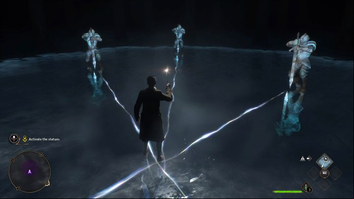 You'll find yourself in a dark area - light the way with Lumos and follow the fireflies - you'll reach another magic circle - Hogwarts Legacy: The Path to Hogwarts - Main quests - Hogwarts Legacy Guide