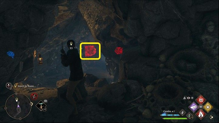 Along the way, you'll encounter spider cocoons - destroy them with attacks and enter a larger hall where you'll face some spiders - Hogwarts Legacy: In the Shadow of the Mountain - Main quests - Hogwarts Legacy Guide