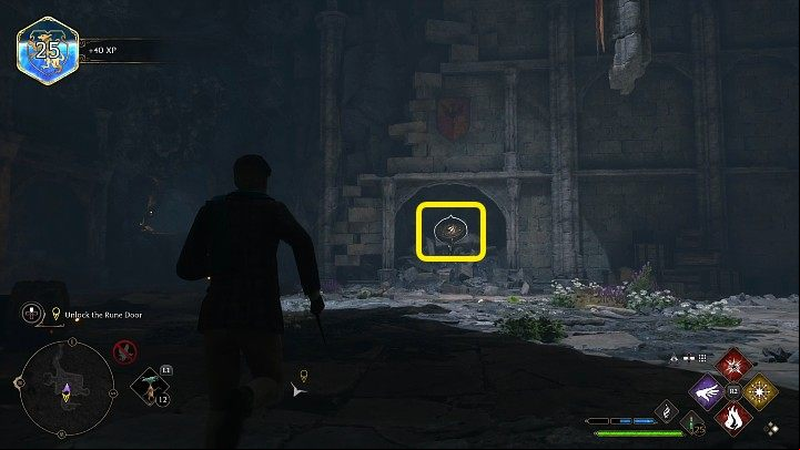To unlock the path forward, you need to hit 3 runes - Hogwarts Legacy: In the Shadow of the Mountain - Main quests - Hogwarts Legacy Guide