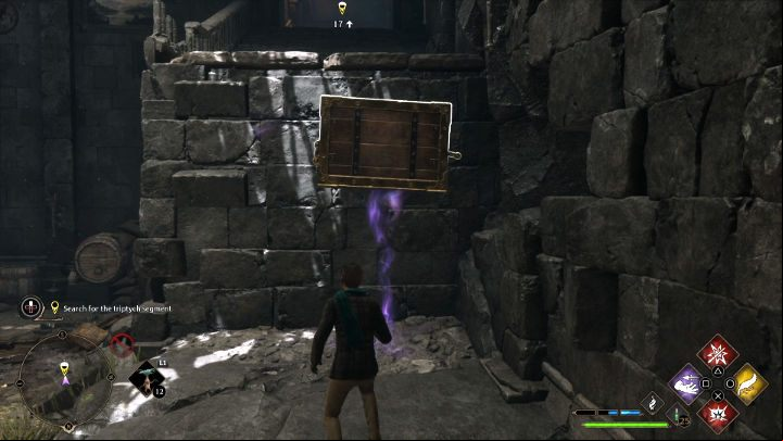 Grab the chest with Accio and bring it to the place shown in the screenshot above and use Levioso on it - Hogwarts Legacy: In the Shadow of the Mountain - Main quests - Hogwarts Legacy Guide