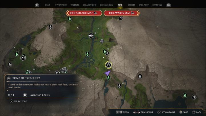 The Coastal Cavern chest can be found in the Tomb of Treachery - Hogwarts Legacy: Coastal Cavern - Collection Chests - Collection Chests - Hogwarts Legacy Guide