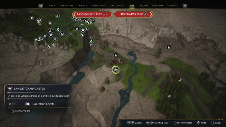 This chest is in the bandit camp in the castle, near the fast travel point - Hogwarts Legacy: Poidsear Coast - Collection Chests - Collection Chests - Hogwarts Legacy Guide