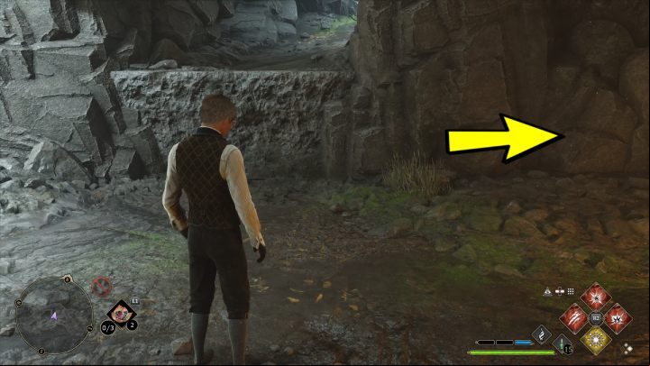 Turn left and remove the spiderwebs with any fire spell - Hogwarts Legacy: Poidsear Coast - Collection Chests - Collection Chests - Hogwarts Legacy Guide