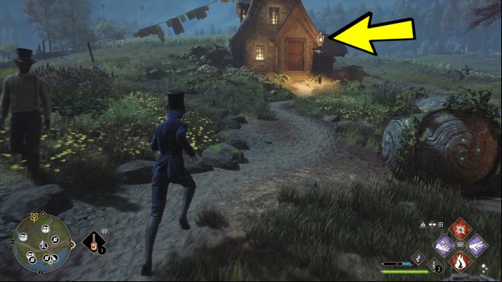 The statue is in a small house found behind the shop in Keensbridge - Hogwarts Legacy: Demiguise Statues - The Highlands - Highlands - Hogwarts Legacy Guide