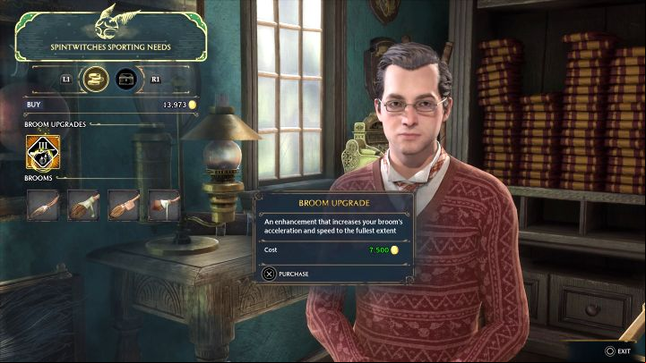 You can't buy the last upgrade right away, as Weekes needs some time to prepare it - Hogwarts Legacy: The Sky is the Limit - Hogsmeade - Hogwarts Legacy Guide