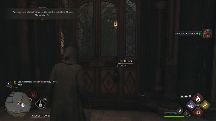 Start by approaching the padlock - Hogwarts Legacy: How to open locks (padlocks on doors)? - Combat and exploration - Hogwarts Legacy Guide