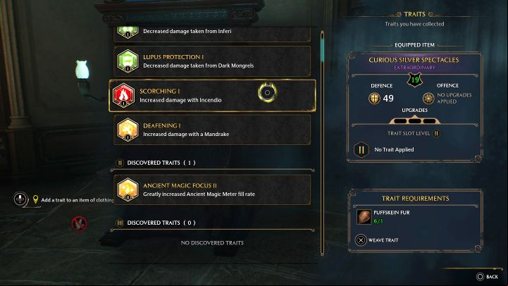 The second use is granting items Traits - Hogwarts Legacy: The Elf, The Nab-Sack, and the Loom - Main quests - Hogwarts Legacy Guide