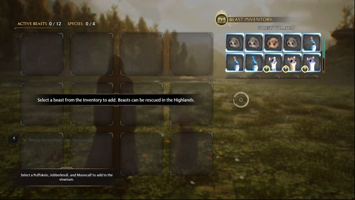 Press the animal management menu button (R1/RB) - Hogwarts Legacy: The Elf, The Nab-Sack, and the Loom - Main quests - Hogwarts Legacy Guide