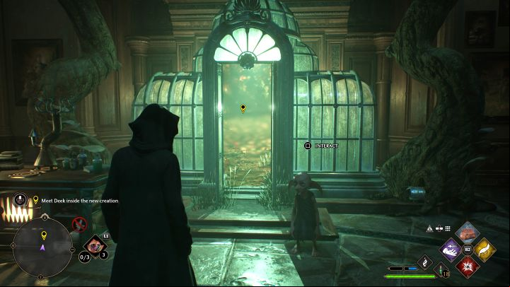 Talk to Deek and go back to the Room of Requirement - Hogwarts Legacy: The Elf, The Nab-Sack, and the Loom - Main quests - Hogwarts Legacy Guide