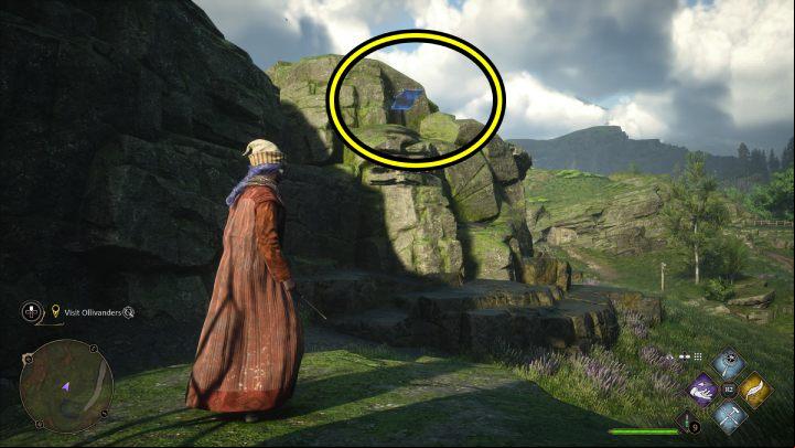 This Flying Guide Page #20 (Hogsmeade) flies by an abandoned house on a hill near the Dogweed and Deathcap shop - Hogwarts Legacy: Field Guide Pages Part 2 - Hogsmeade - Hogsmeade - Hogwarts Legacy Guide