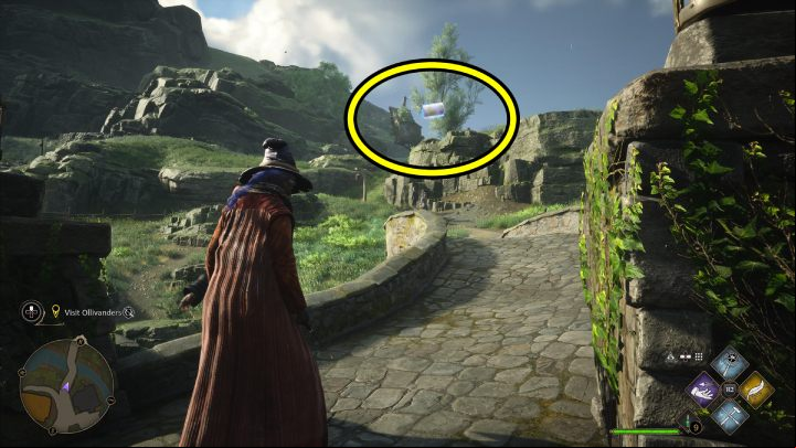 The next Flying Guide Page #17 (Hogsmeade) can be found above the bridge leading to the Dogweed and Deathcap shop - Hogwarts Legacy: Field Guide Pages Part 2 - Hogsmeade - Hogsmeade - Hogwarts Legacy Guide
