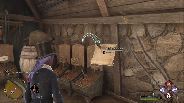 This collectible is in the Brood and Peck shop in the northern part of the village - Hogwarts Legacy: Field Guide Pages Part 2 - Hogsmeade - Hogsmeade - Hogwarts Legacy Guide