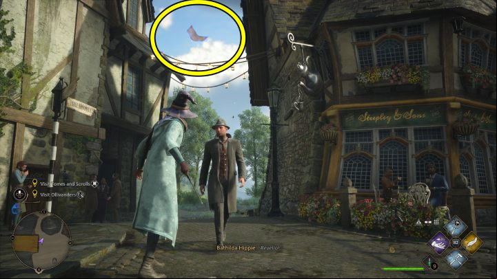 This Flying Guide Page #14 (Hogsmeade) moves around the tea shop in the northeastern part of the village - Hogwarts Legacy: Field Guide Pages Part 2 - Hogsmeade - Hogsmeade - Hogwarts Legacy Guide