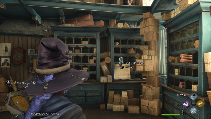 The next collectible is in the owl post office, next to the tea shop - Hogwarts Legacy: Field Guide Pages Part 2 - Hogsmeade - Hogsmeade - Hogwarts Legacy Guide