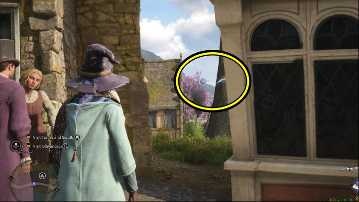 Another Flying Field Guide Page (#12) is found between the hairdresser shop and a small residential building in the northern part of the village - Hogwarts Legacy: Field Guide Pages Part 2 - Hogsmeade - Hogsmeade - Hogwarts Legacy Guide
