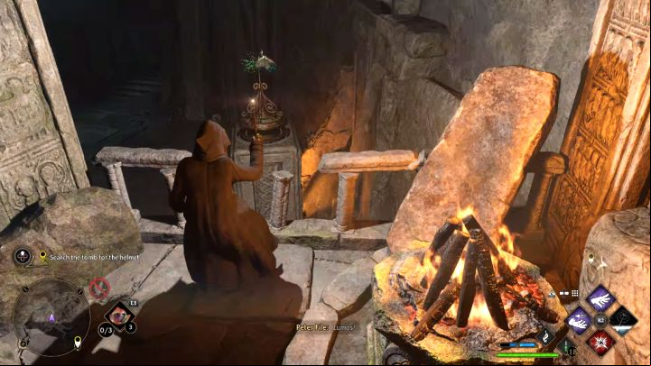 Place your hero close to the gate and once again use Depulso on the rotating mechanism (the one below) - Hogwarts Legacy: The Helm of Urtkot - Main quests - Hogwarts Legacy Guide