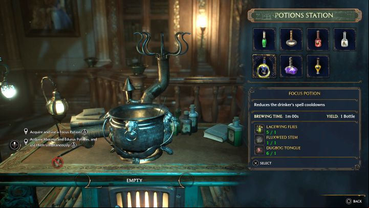 Return to the Room of Requirement with the recipe and use the Potions Station - Hogwarts Legacy: Professor Sharps Assignment 1 - Assignment - Hogwarts Legacy Guide