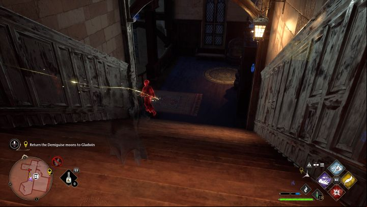 You still need to sneak your way out of here, so don't disable Disillusionment - Hogwarts Legacy: The Caretakers Lunar Lament - Main quests - Hogwarts Legacy Guide