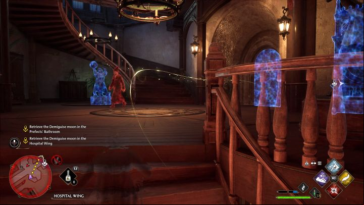 Heed Gladwin's advice and activate Disillusionment, as you're entering the parts of the castle that at night are restricted to students - Hogwarts Legacy: The Caretakers Lunar Lament - Main quests - Hogwarts Legacy Guide
