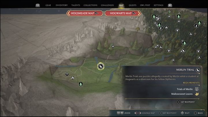 Interactive Map: Merlin Trial - North Hogwarts #4 - Hogwarts Legacy: North Hogwarts Region - all Merlin Trials - Merlins Trials - Hogwarts Legacy Guide