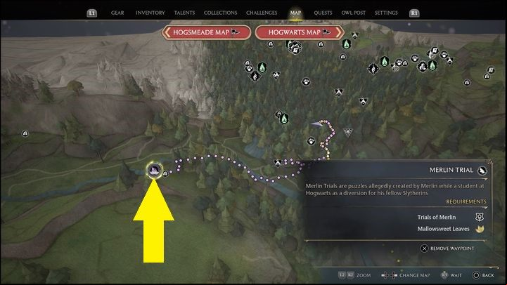Interactive Map: Merlin Trial - North Hogwarts Region #3 - Hogwarts Legacy: North Hogwarts Region - all Merlin Trials - Merlins Trials - Hogwarts Legacy Guide