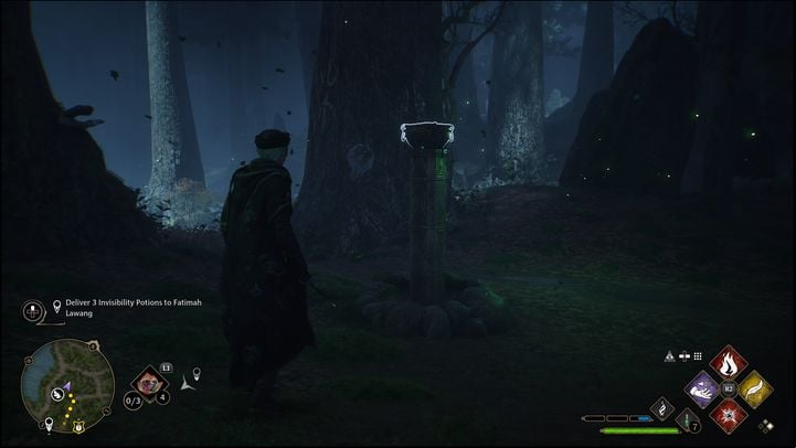 Once the area is clear and the puzzle activated, cast Revelio - Hogwarts Legacy: Forbidden Forest - all Merlin Trials - Merlins Trials - Hogwarts Legacy Guide