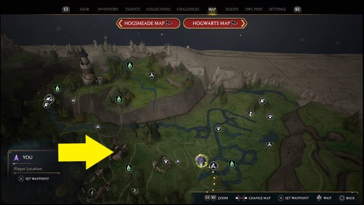 Interactive Map: Merlin Trial - Forbidden Forest #1 - Hogwarts Legacy: Forbidden Forest - all Merlin Trials - Merlins Trials - Hogwarts Legacy Guide