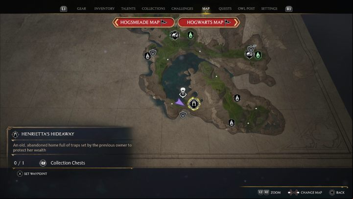 The final chest from this region is hidden in Hendrietta's Hideaway - Hogwarts Legacy: Manor Cape - Collection Chests - Collection Chests - Hogwarts Legacy Guide