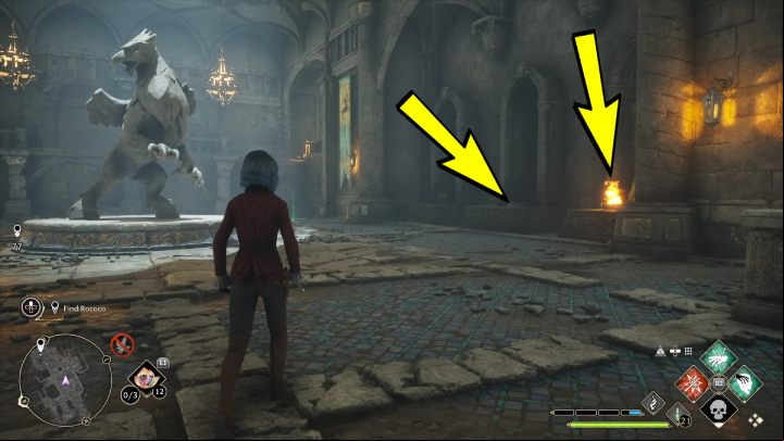 Enter the large chamber - there is a hippogriph statue here - Hogwarts Legacy: Manor Cape - Collection Chests - Collection Chests - Hogwarts Legacy Guide