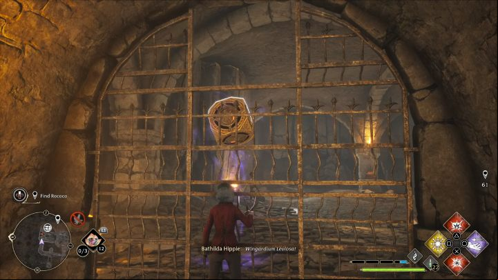 When you reach the gate, use Accio to pick up the cube from the end of the room and put it through the hole in the gate - Hogwarts Legacy: Manor Cape - Collection Chests - Collection Chests - Hogwarts Legacy Guide
