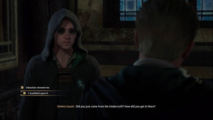 As you leave the Undercroft, you'll encounter Omnis Gaunt - Hogwarts Legacy: In the Shadow of the Undercroft - Main quests - Hogwarts Legacy Guide