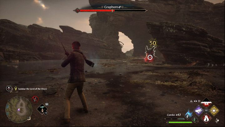 Stay out of the Graphorn's range and keep attacking from a distance, chaining spells into combos until you move on to the next phase of the fight - Hogwarts Legacy: How to defeat Graphorn? - Bosses - Hogwarts Legacy Guide