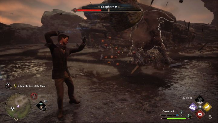 The second phase of the fight isn't too different from the first one, but the opponent is faster and attacks more frequently - Hogwarts Legacy: How to defeat Graphorn? - Bosses - Hogwarts Legacy Guide
