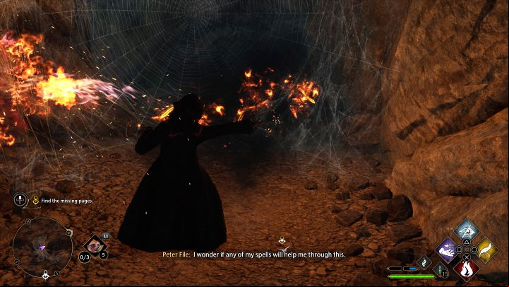 Along the way destroy large cobwebs with Incendio - Hogwarts Legacy: Jackdaws Rest - Main quests - Hogwarts Legacy Guide